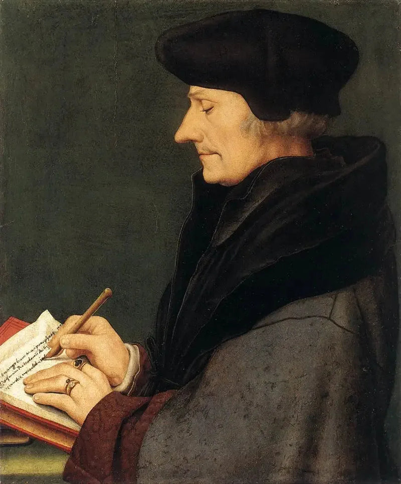 Ritratto di Erasmo da Rotterdam che scrive - Hans Holbein il Giovane