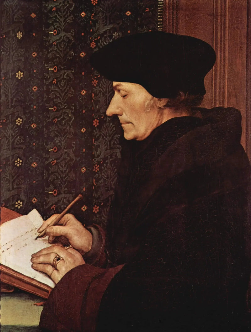 Ritratto di Erasmo da Rotterdam che scrive - Hans Holbein il Giovane