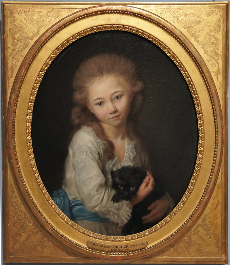 Ritratto di Spirito di Baculard d'Arnaud con un gatto - Jean-Baptiste Greuze
