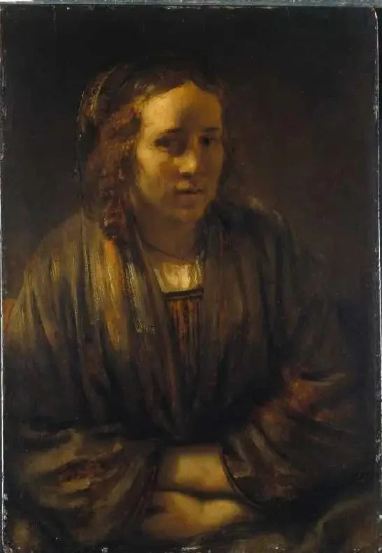 Portrait d'Hendrickje Stoffels dans un emballage en soie - Rembrandt image 1 reproduction réalisée par Alpha Reproduction