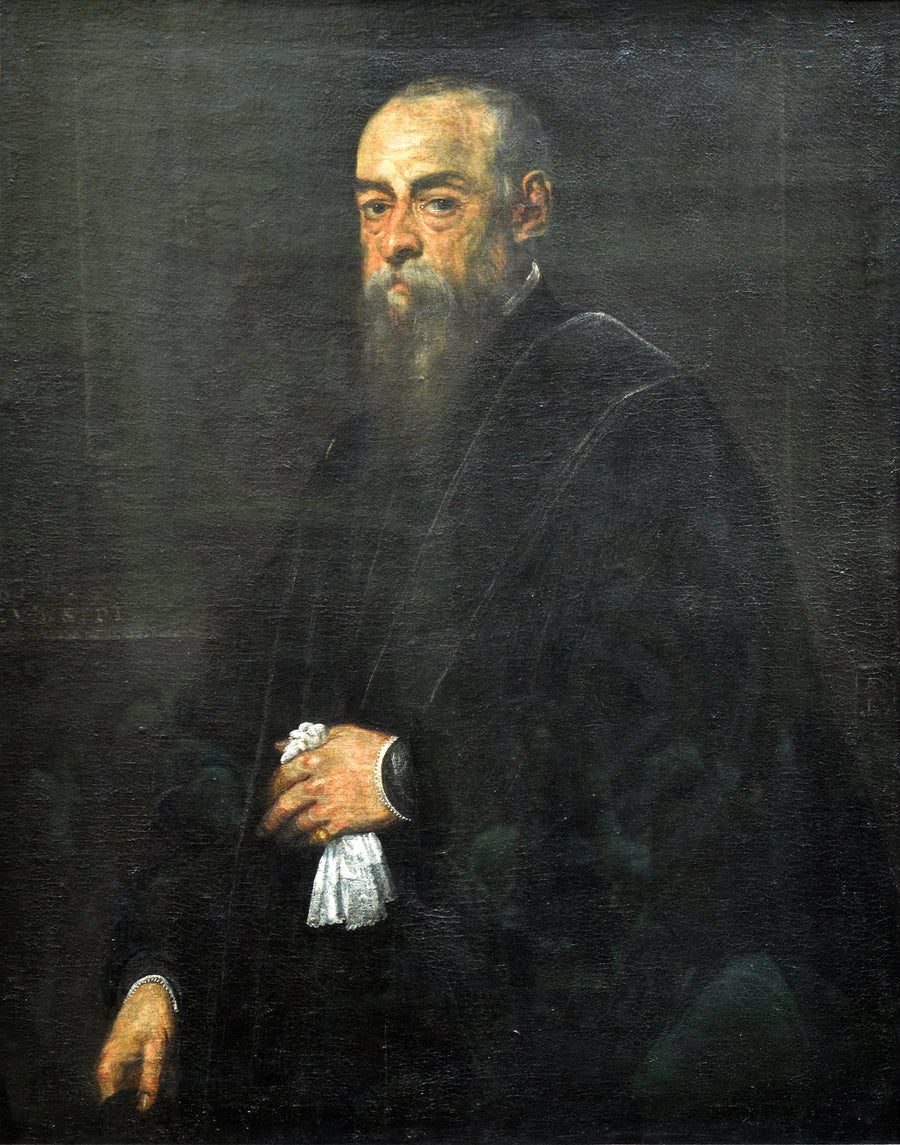 Ritratto di un uomo anziano che tiene un fazzoletto - Jacopo Tintoretto