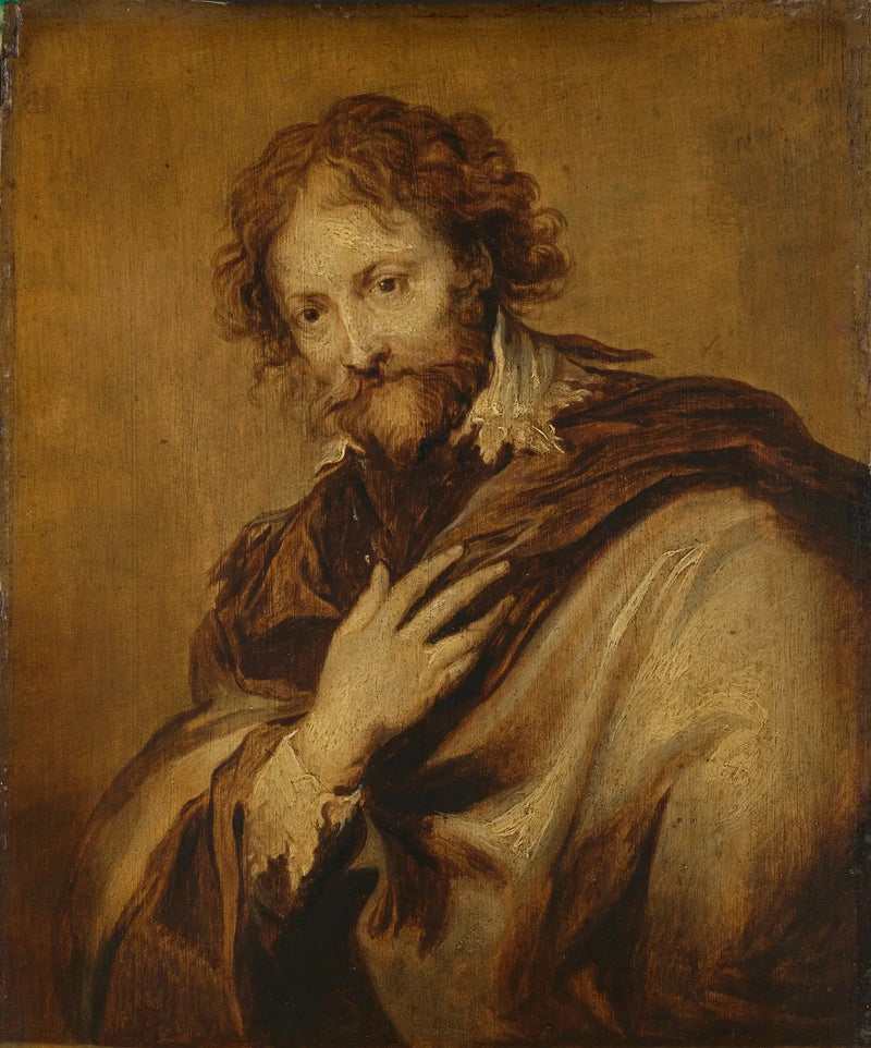 Ritratto di uomo, identificato come Pierre Paul Rubens (1577-1640). Pittore e diplomatico. - Antoine van Dyck