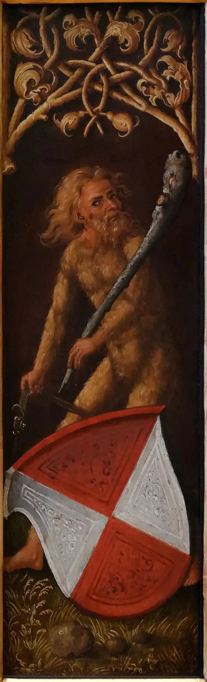 Ritratto di Oswolt Krel: « Uomini Silvani » con gli scudi araldici di Agathe von Esendorf - Albrecht Dürer