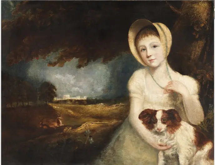 Portrait d'un enfant avec un chien - John Constable image 1 copie de tableau peinte à la main