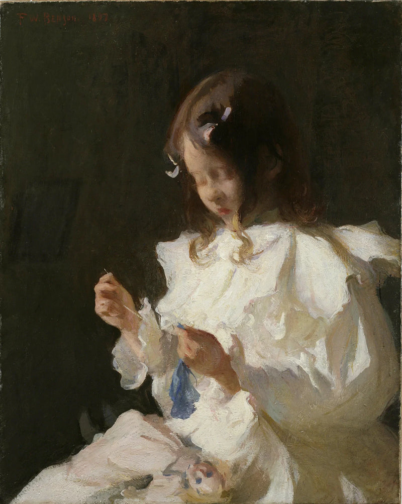 Ritratto di un bambino che cuci - Frank Weston Benson