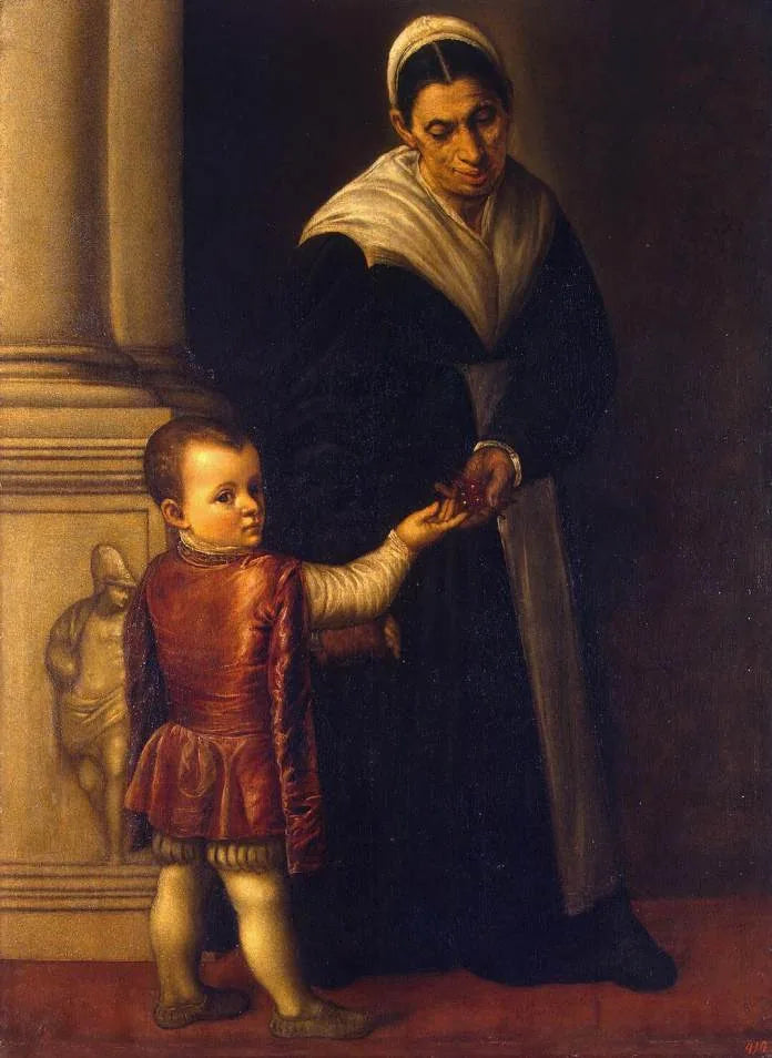 Ritratto di un ragazzo con la sua nutrice - Alessandro Bonvicino