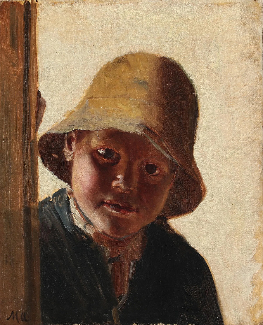Ritratto di un ragazzo che guarda fuori dalla finestra. - Michael Peter Ancher