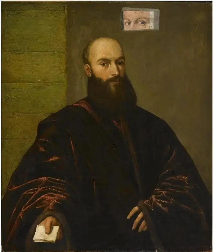 Portrait d'un gentilhomme vénitien (surpeint) - Titian image 1 reproduction réalisée par Alpha Reproduction
