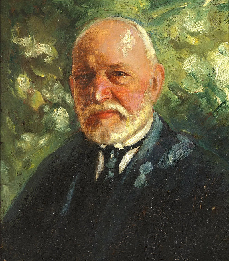 Ritratto di un uomo anziano con la barba bianca. -Michael Peter Ancher