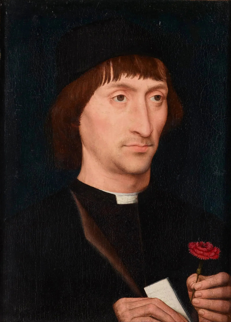 Ritratto di un uomo con una rosa - Hans Memling