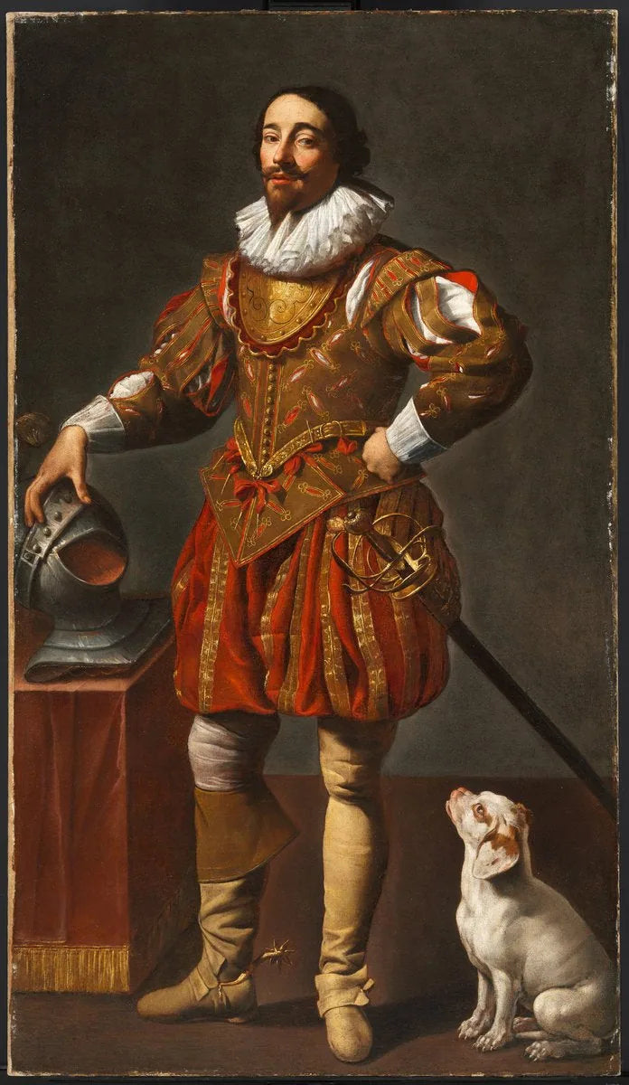 Ritratto di un uomo con il suo cane - Simon Vouet