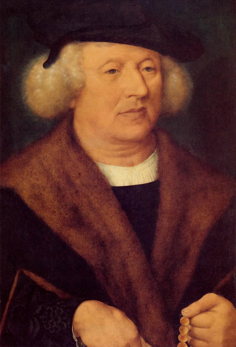 ritratto di un uomo con una cappellino nero - Joos van Cleve