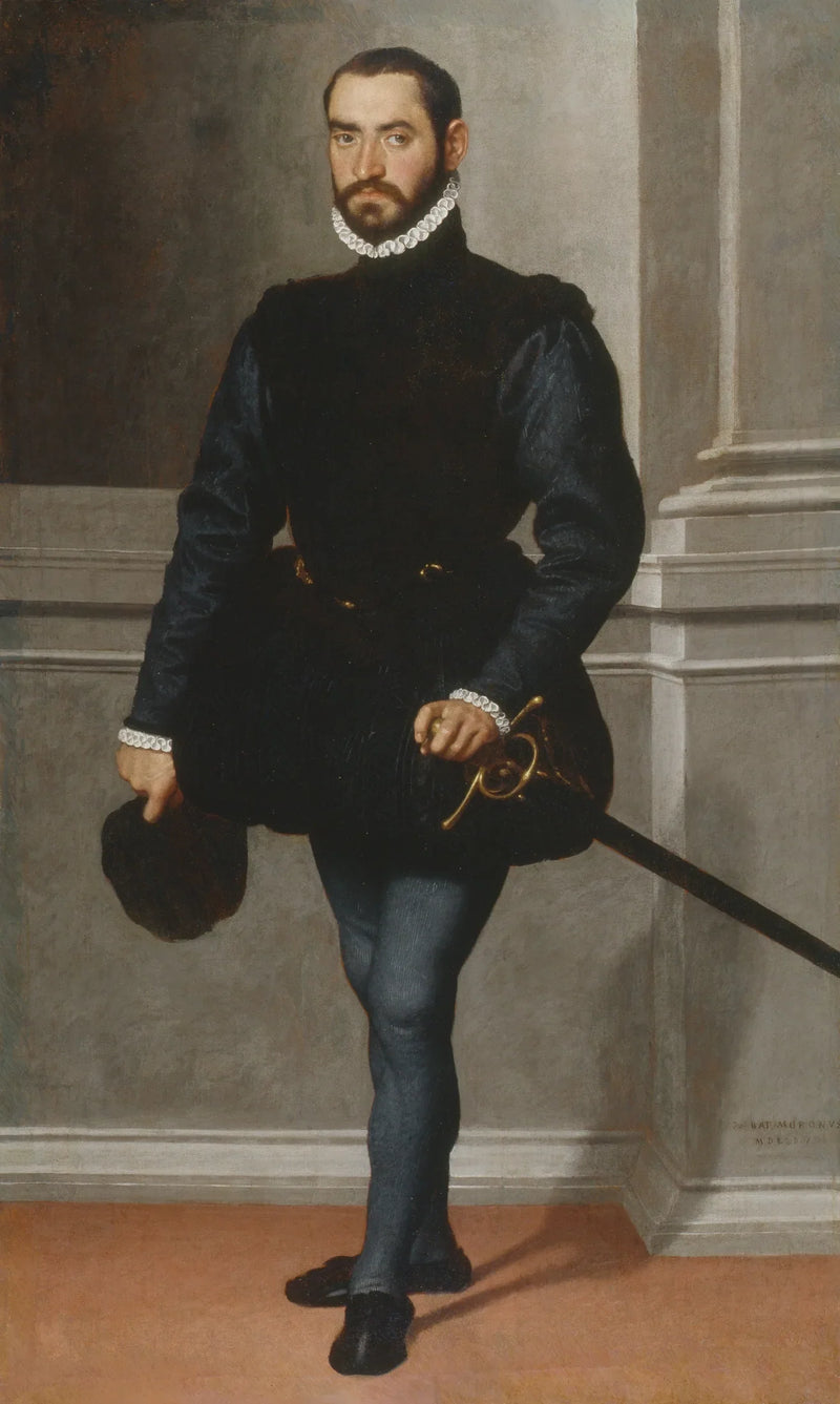 Ritratto di un uomo barbuto in nero - Giovanni Battista Moroni