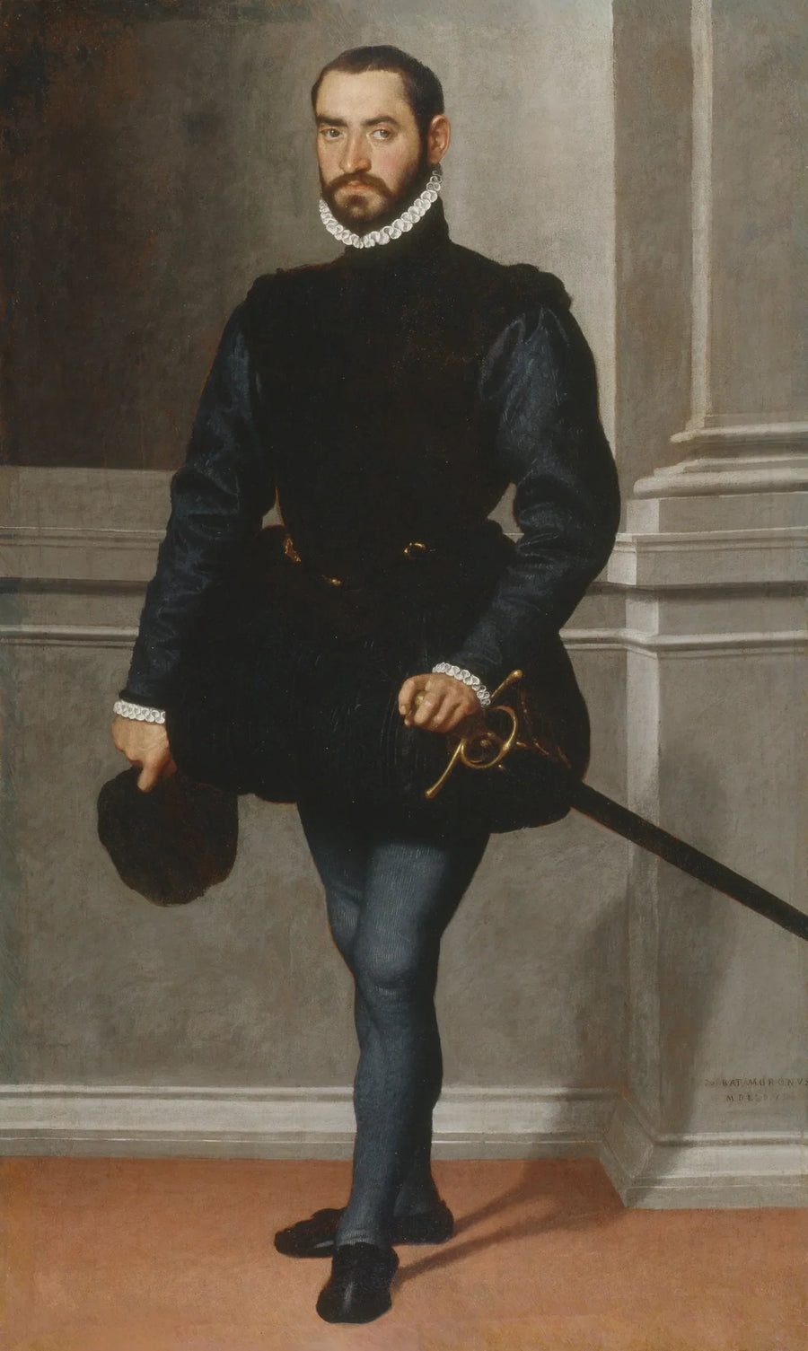 Ritratto di un uomo barbuto in nero - Giovanni Battista Moroni