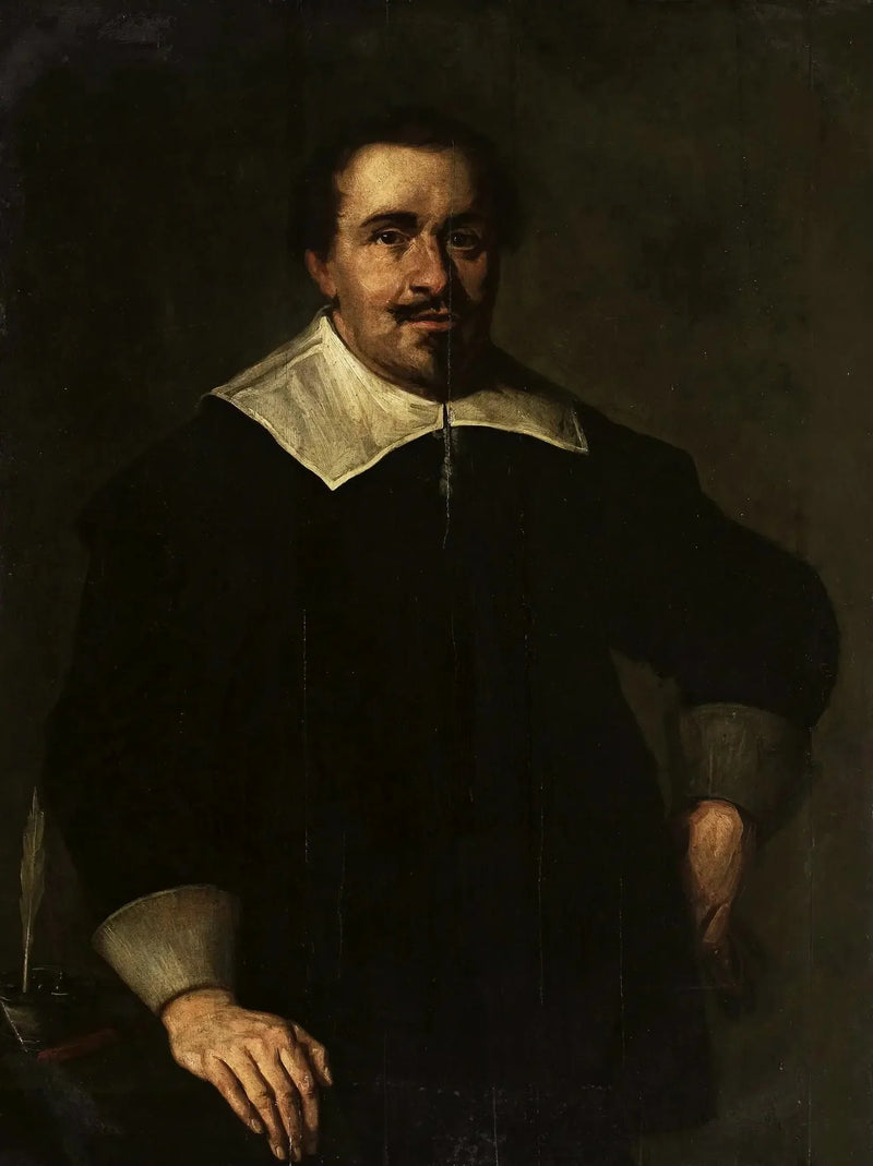 Ritratto di un uomo di 39 anni con un calamaio. - Frans Hals