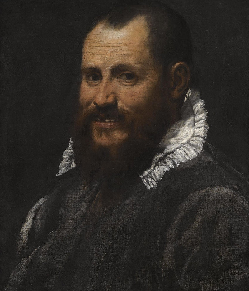 Ritratto di un uomo, in busto, con colletto bianco - Annibale Carracci