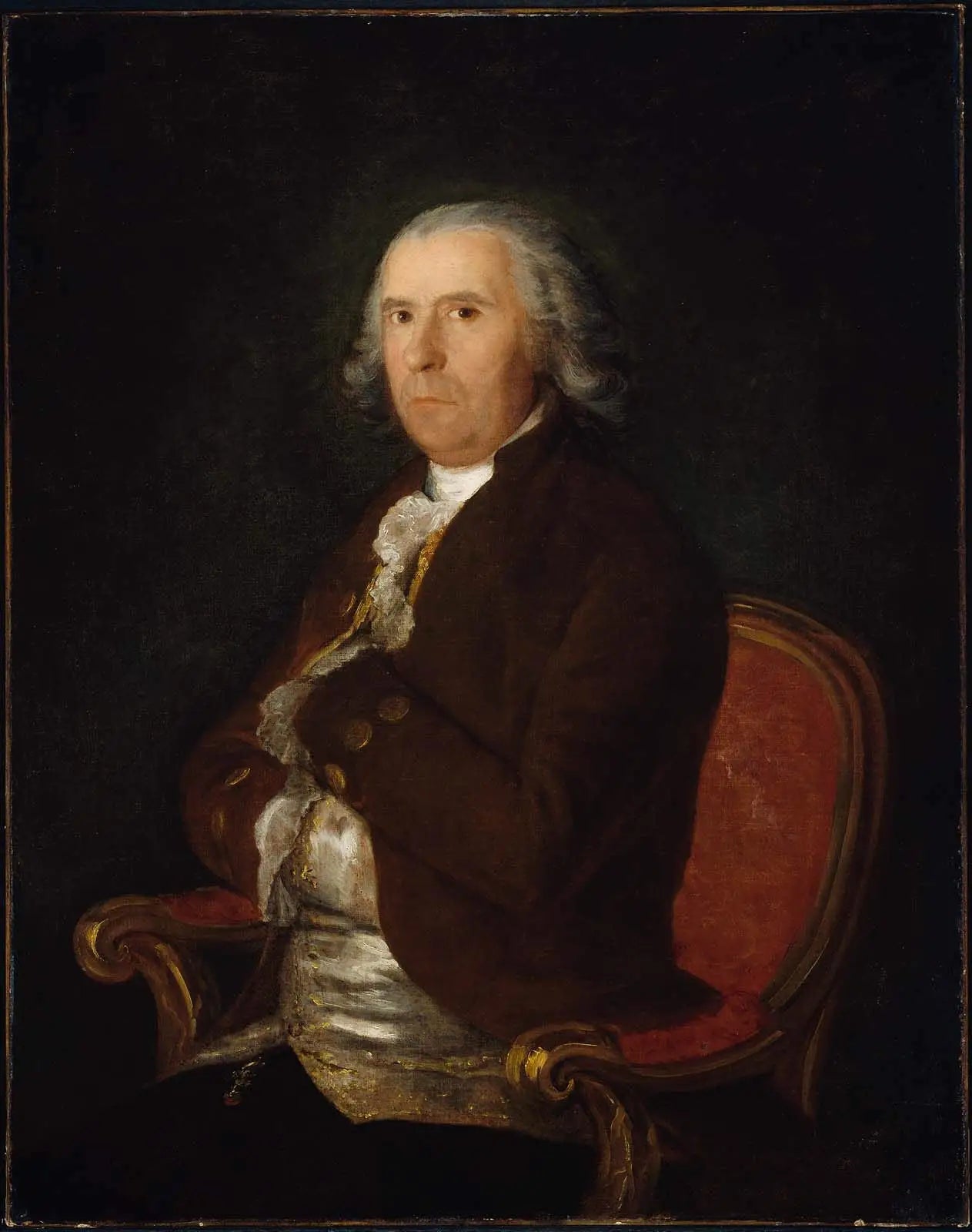 Portrait d'un homme en manteau marron - Francisco de Goya image 1 tableau peint à l’huile sur toile