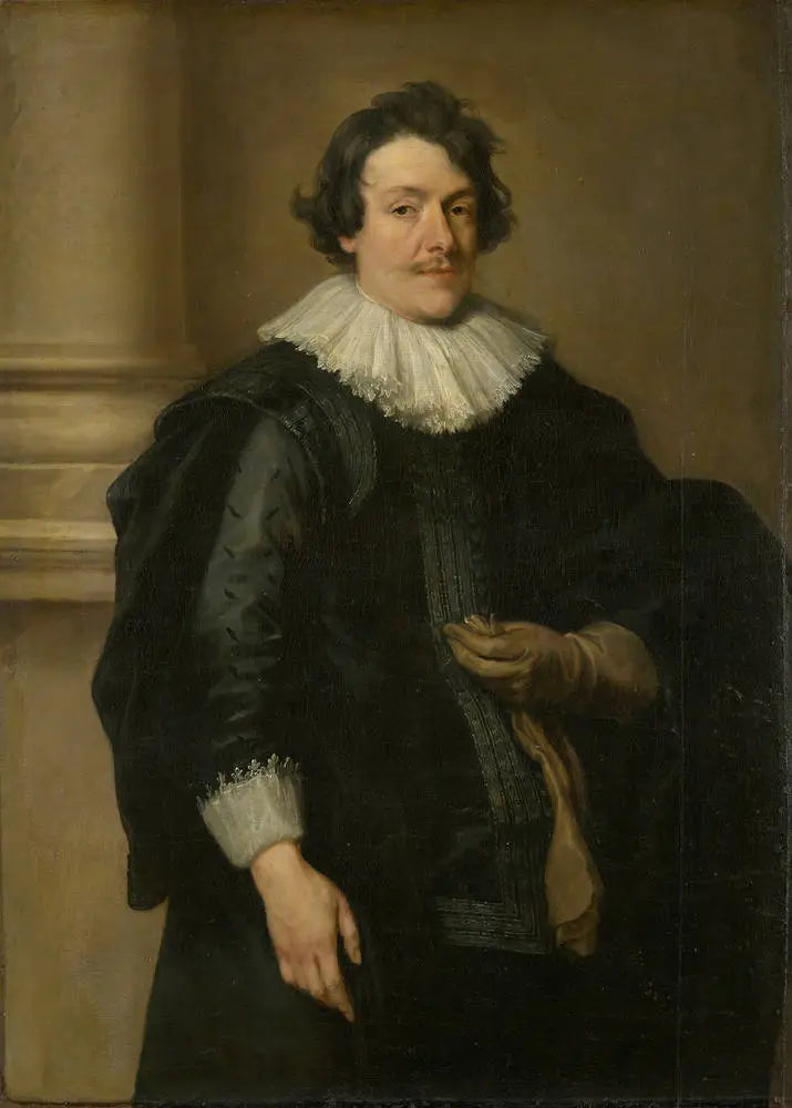 Ritratto di un uomo in nero davanti a una colonna - Antoine van Dyck