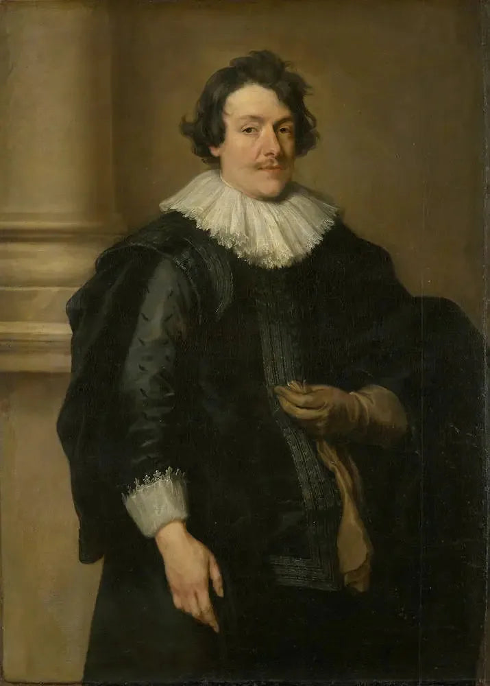 Ritratto di un uomo in nero davanti a una colonna - Antoine van Dyck