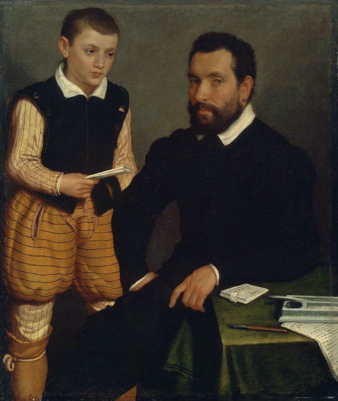 Ritratto di un uomo e di un ragazzo (Conte Alborghetti e Figli) - Giovanni Battista Moroni