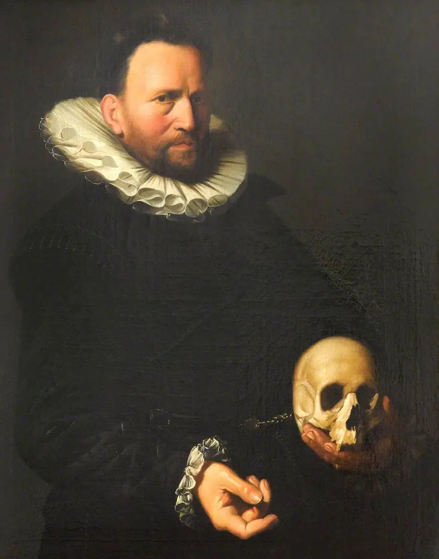 Ritratto di un uomo che tiene un cranio - Frans Hals