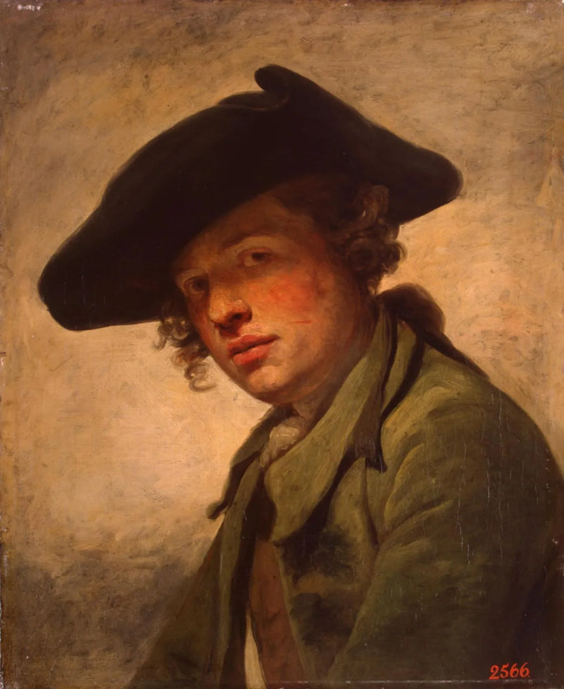 Ritratto di un giovane uomo con cappello - Jean-Baptiste Greuze