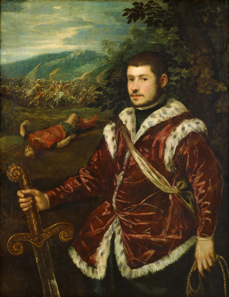 Ritratto di un giovane uomo in David - Jacopo Tintoretto