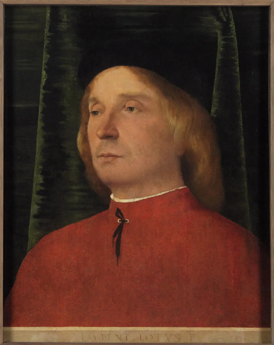 Ritratto di un giovane uomo in abito rosso - Lorenzo Lotto