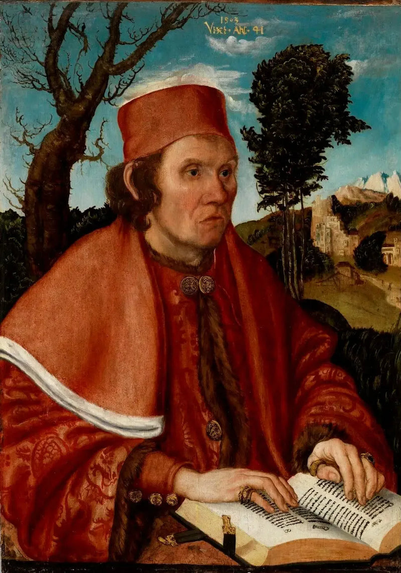 Ritratto di un giurista, probabilmente Stephan Reuss, rettore dell'Università di Vienna - Lucas Cranach il Vecchio