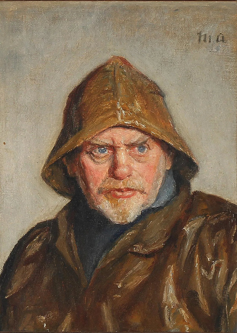 Ritratto di un pescatore di Skagen. (Dipinto del signor Ancher) - Michael Peter Ancher