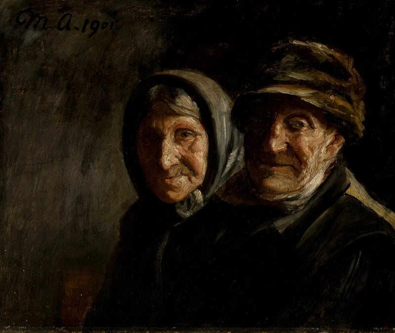 Ritratto di una coppia di anziani - Michael Peter Ancher