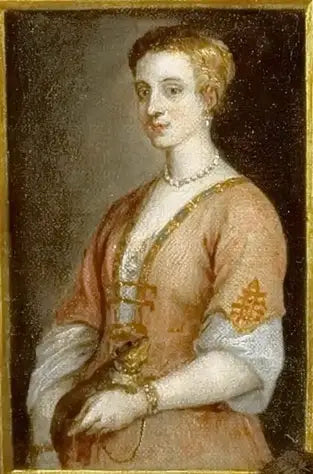 Ritratto di una dama con un animale domestico legato al polso da una catena - David Teniers il Giovane