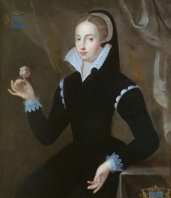 Ritratto di una dama in abito nero con acconciatura Marie Stuart - François Clouet
