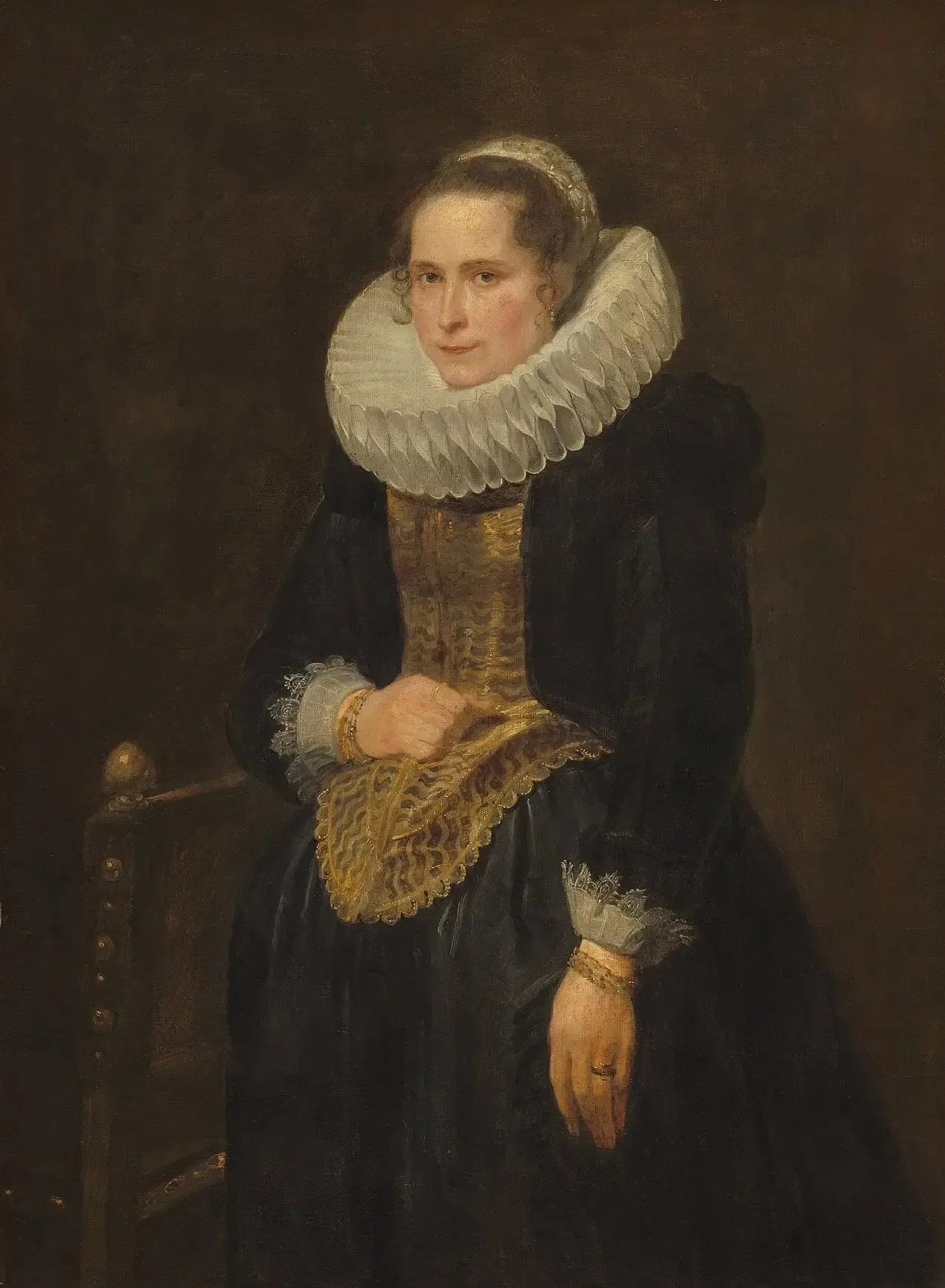 Portrait d'une dame flamande - Antoine van Dyck image 1 copie peinte à la main à l’huile