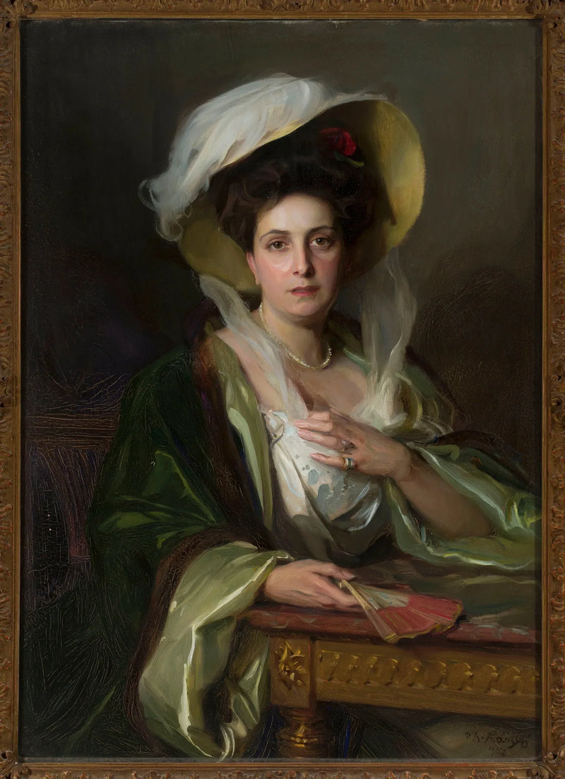 Ritratto di una signora con un grande cappello - Philip de Laszlo