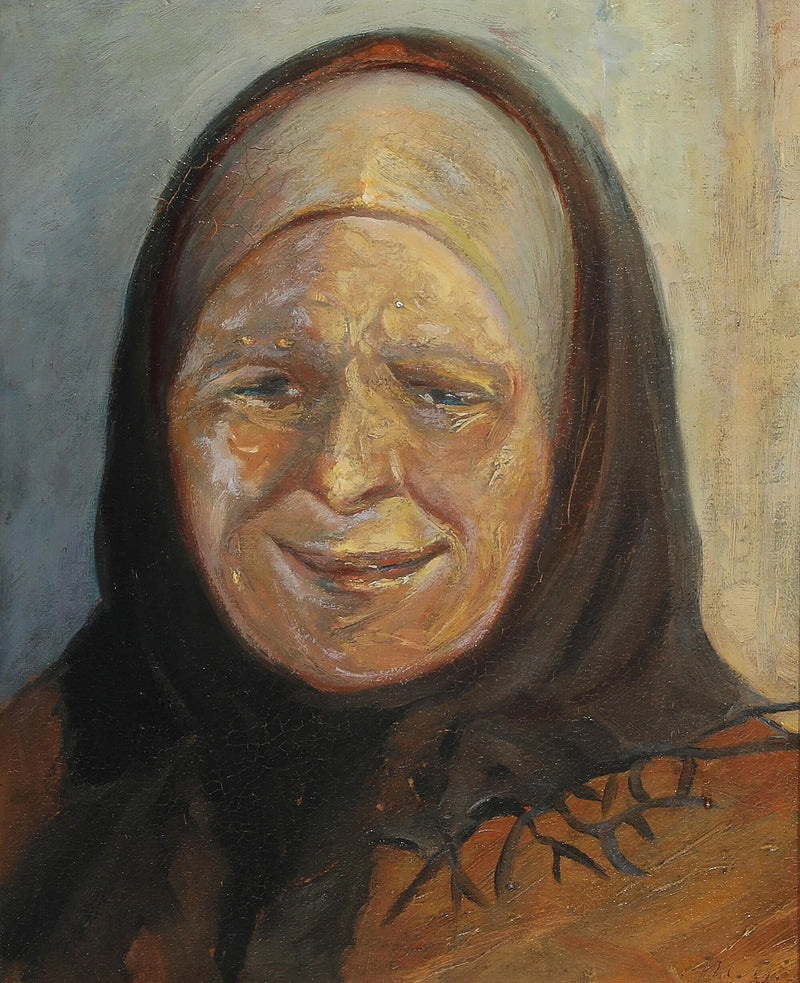 Ritratto di una donna anziana di Skagen, con la luce del sole che si riflette sul suo mento sinistro. - Michael Peter Ancher