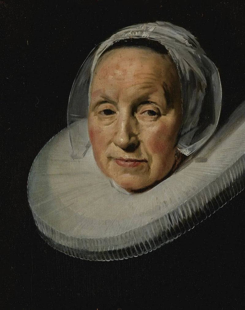 Ritratto di una donna con una collerette ingrandita e tagliata rispetto alla sua dimensione originale - Frans Hals