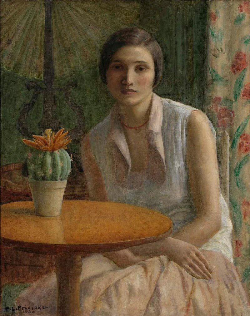 Ritratto di una donna (con un cactus) - Frederick Carl Frieseke