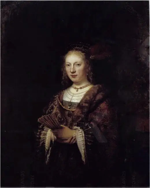 Ritratto di una donna con un ventaglio - Rembrandt