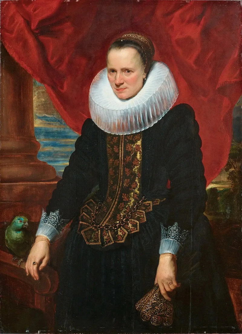 Ritratto di una donna con un pappagallo - Antoine van Dyck