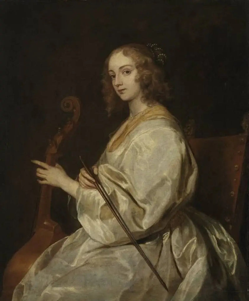 Ritratto di una donna che suona la viola da gamba, precedentemente identificata come Margaret Lemon - Antoine van Dyck