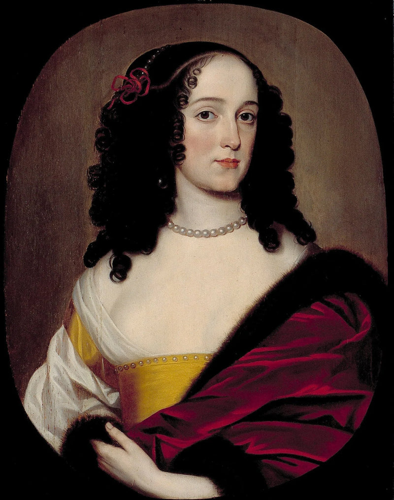Ritratto di una donna, mogelijk Anna Trajectina van Brederode (1625/26-1672), moglie di George Hermann Reinhard, conte di Wied - Gerrit van Honthorst