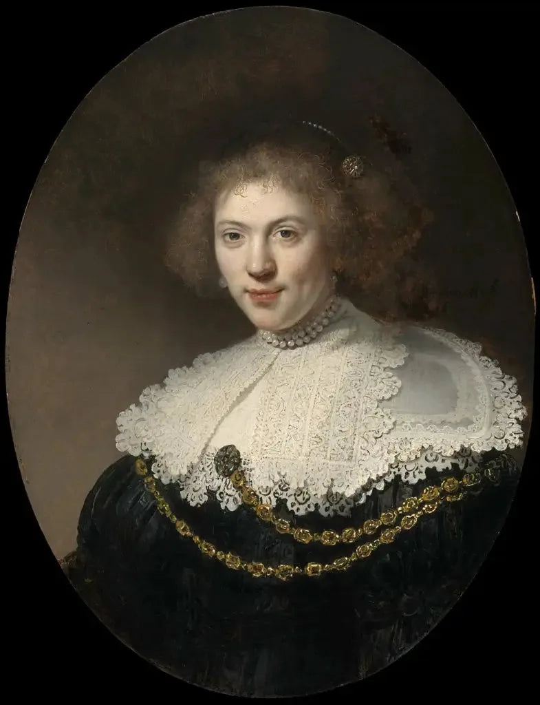 Ritratto di una donna con una collana d'oro - Rembrandt