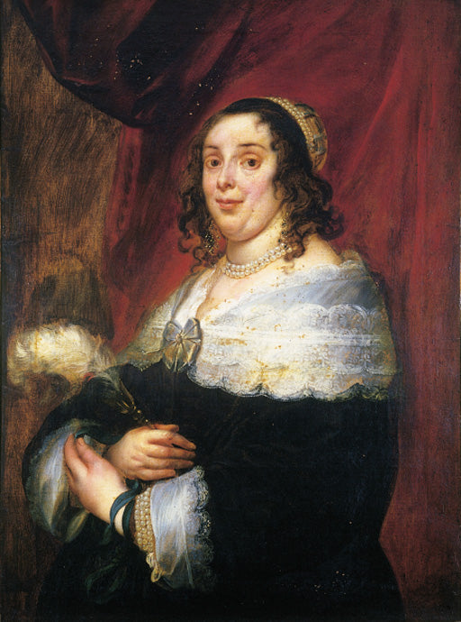 Portrait d'une femme portant un col en dentelle et un ruban - Jacob Jordaens image 1 reproduction de peinture à l’huile