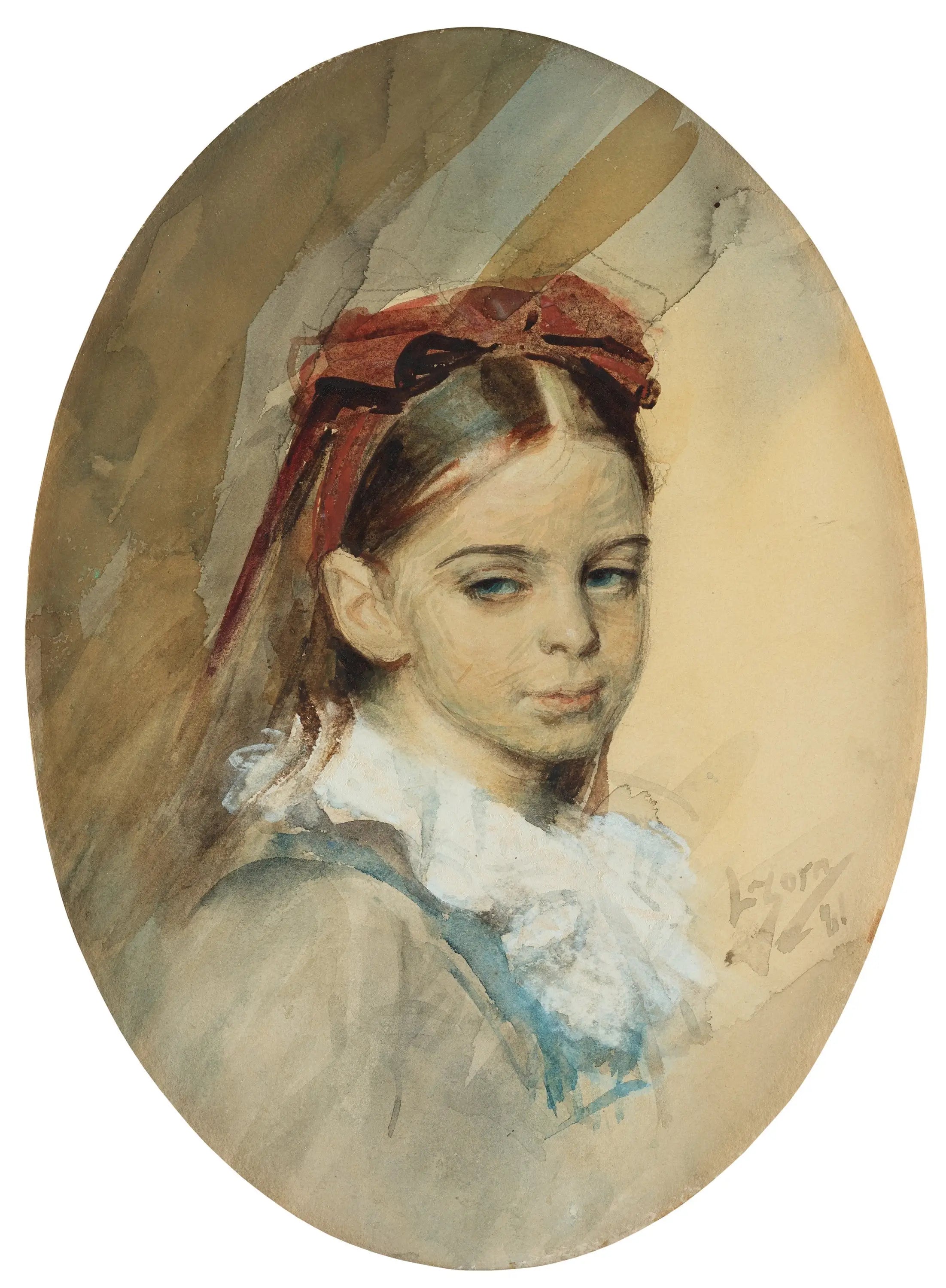 Portrait d'une fille - Anders Zorn image 1 copie de tableau peinte à la main