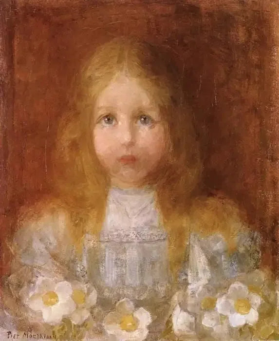 Ritratto di una ragazza con fiori - Piet Mondrian