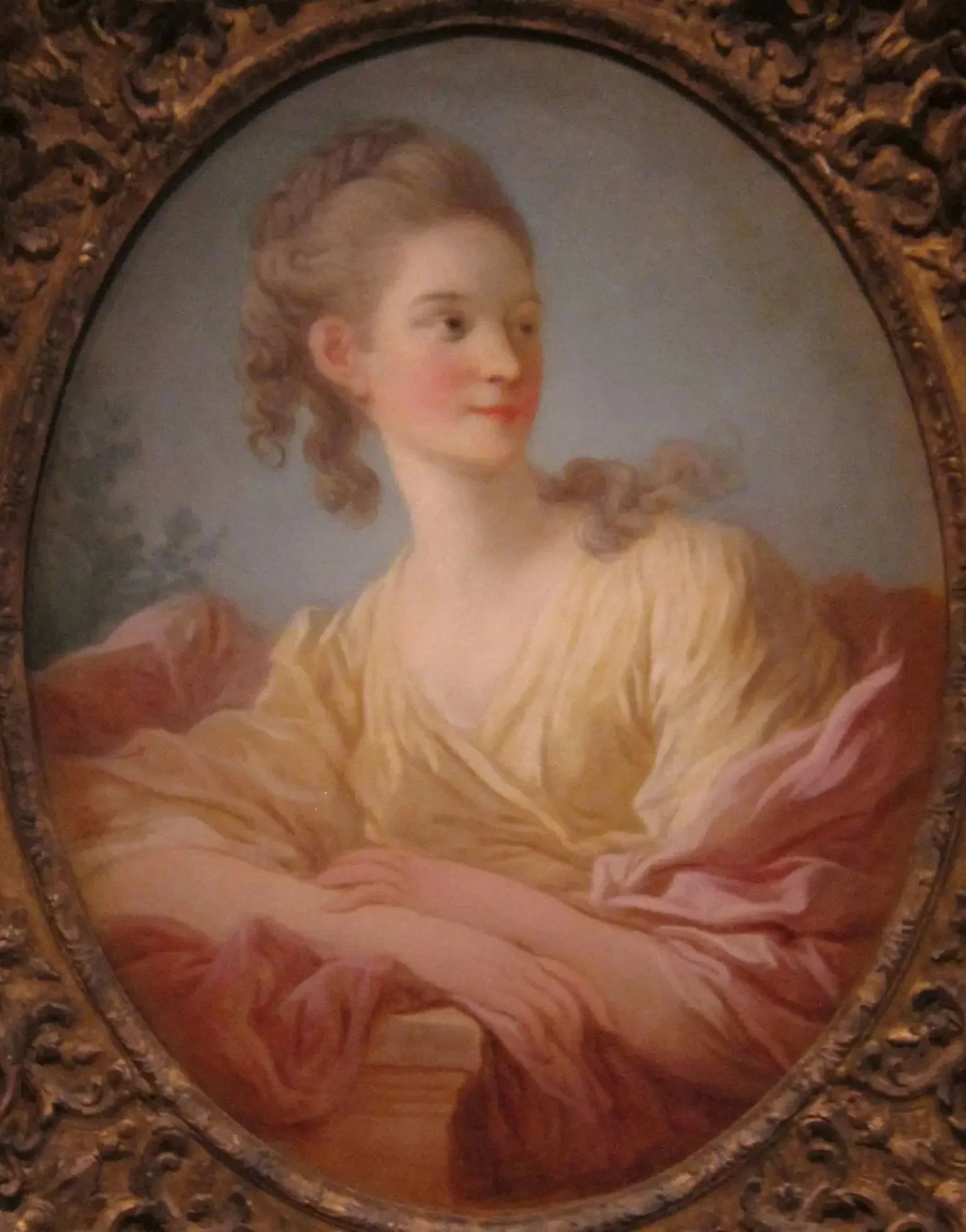Portrait d'une jeune femme, dite Gabrielle de Caraman, marquise de la Fare - Jean-Honoré Fragonard image 1 reproduction artisanale de tableau