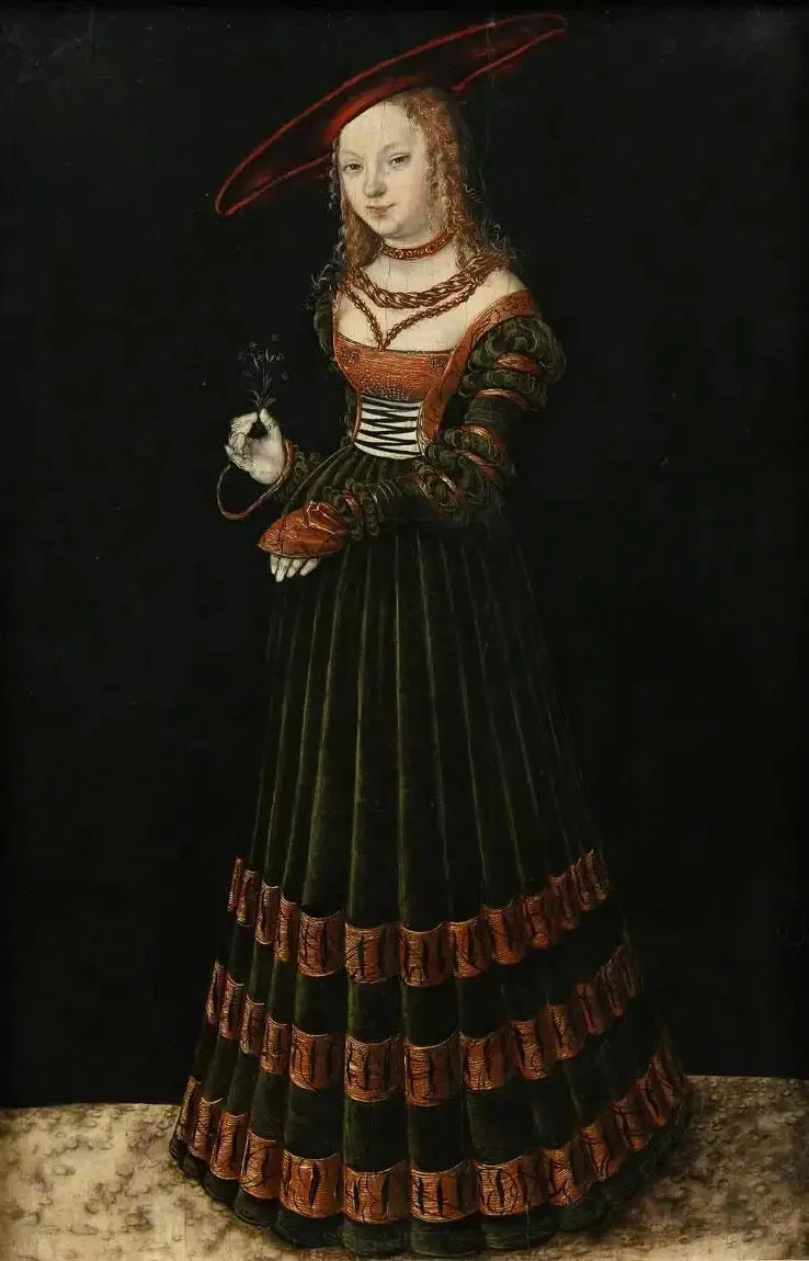 Portrait d'une jeune fille à l'œillet (La Princesse) - Lucas Cranach the Elder image 1 copie de tableau peinte à la main