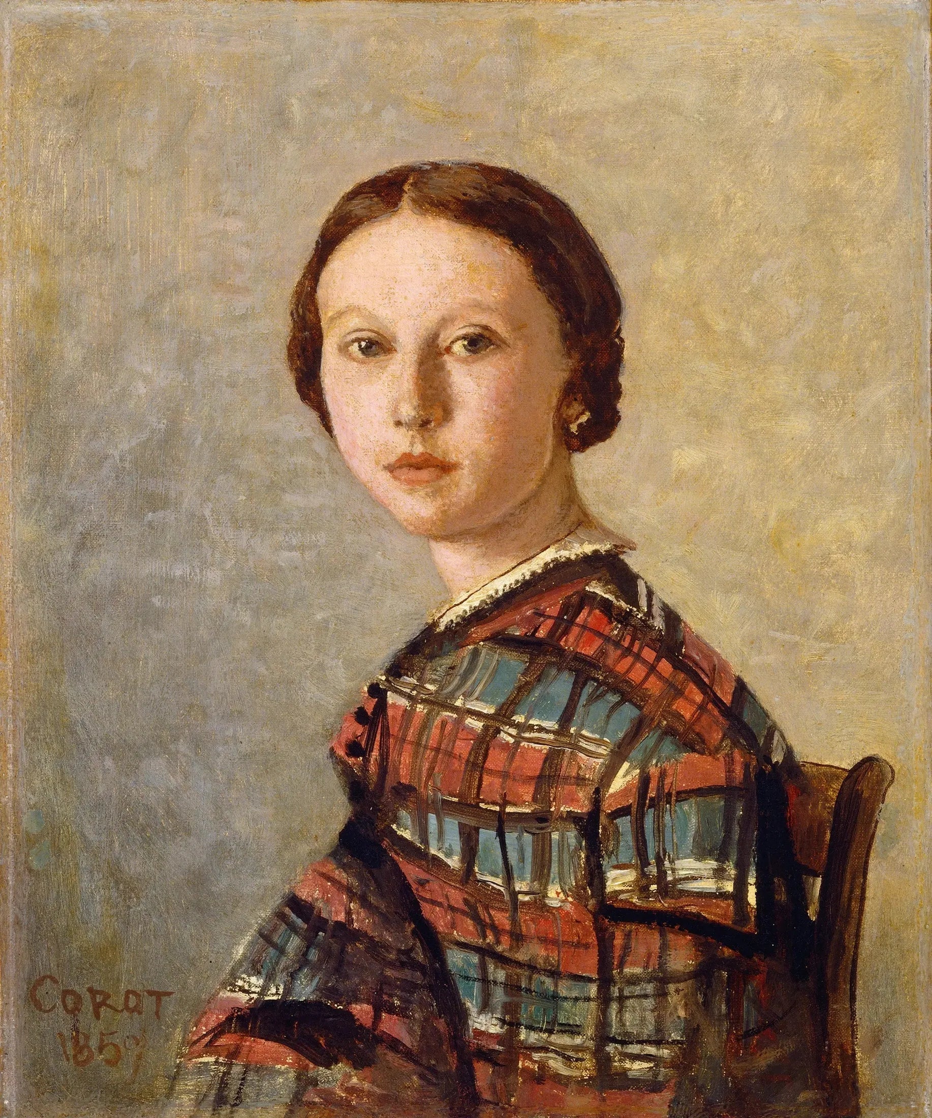 Portrait d'une jeune fille - Jean-Baptiste Camille Corot image 1 reproduction réalisée par Alpha Reproduction