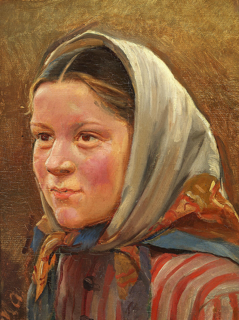 Ritratto di una giovane pescatrice. - Michael Peter Ancher